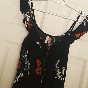 Floral Maxi Dress Button Xhiliration Sz M